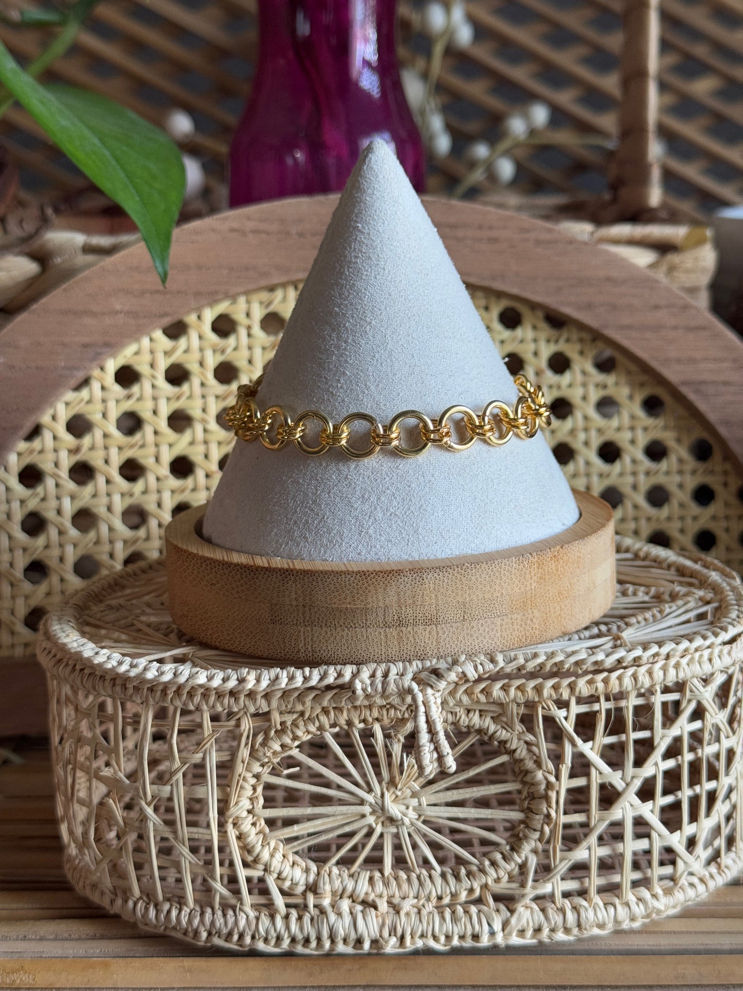 gold chainmaille bracelet
