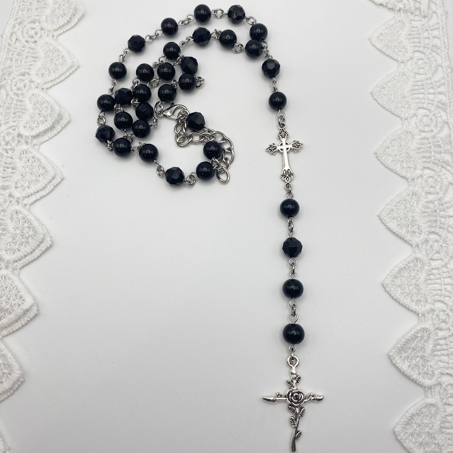 ‘holy trinity II’ rosary necklace