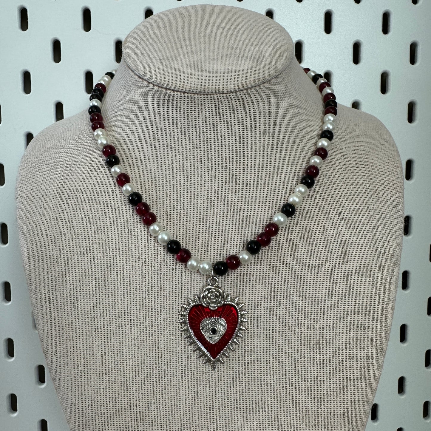 scattered sacred heart necklace