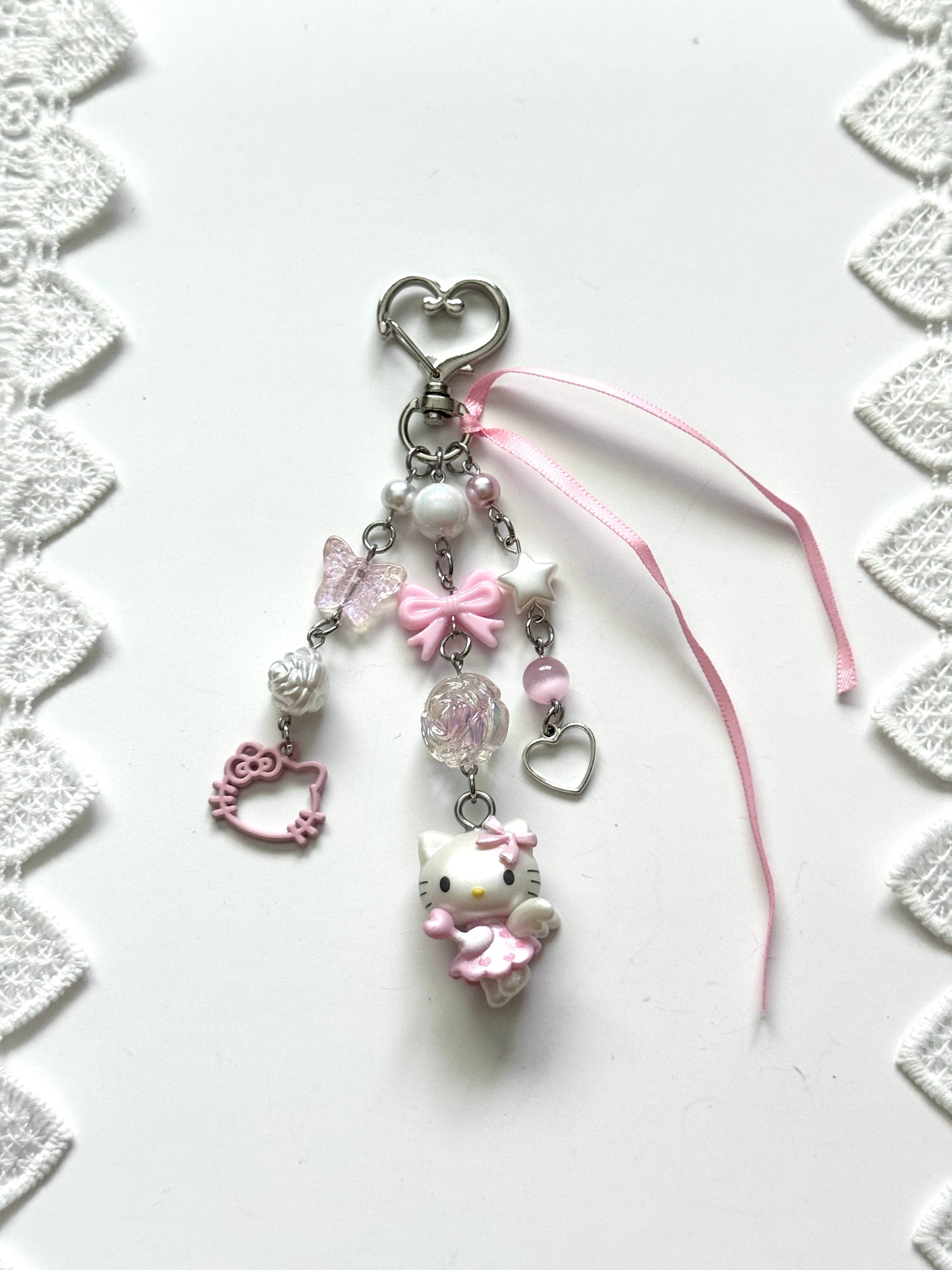 coquette fairy hello kitty keychain