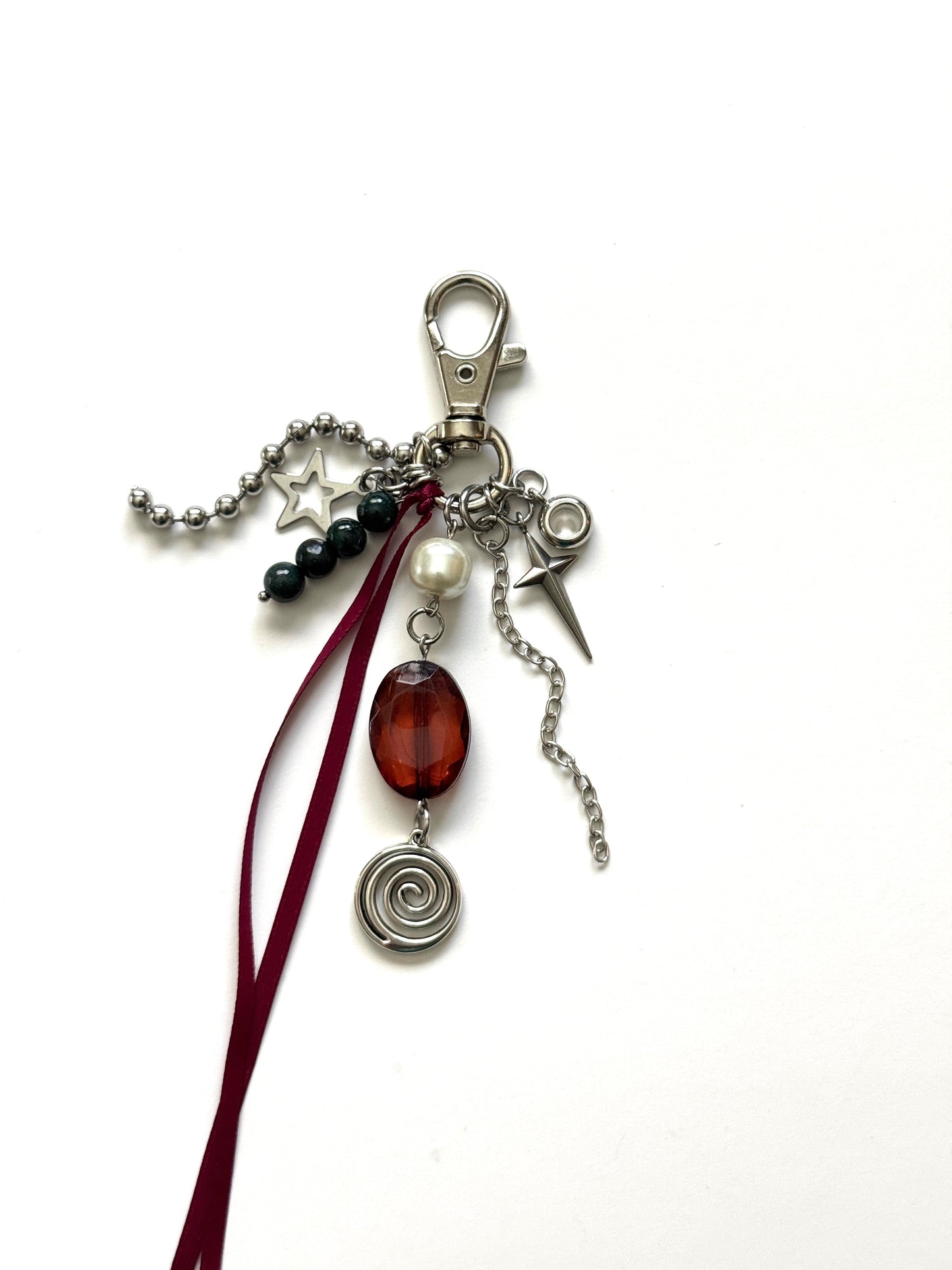 swirl talisman keychain- brown