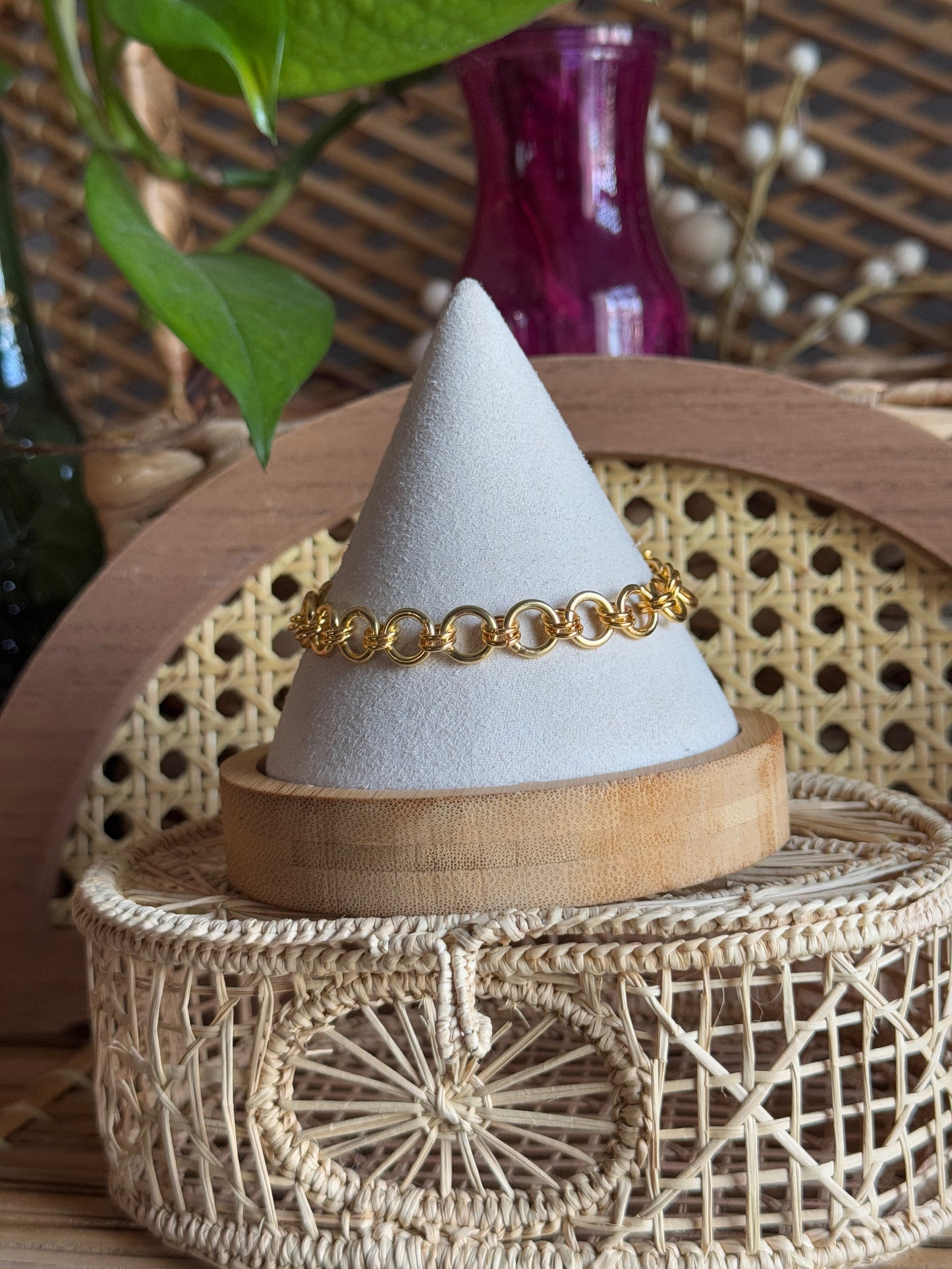 gold chainmaille bracelet
