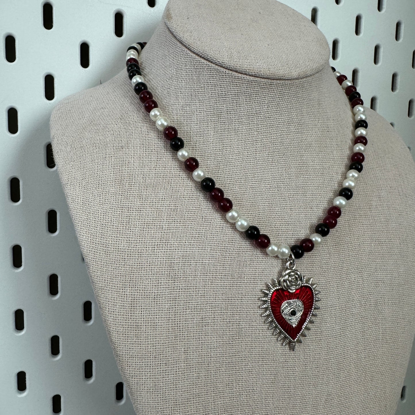 scattered sacred heart necklace
