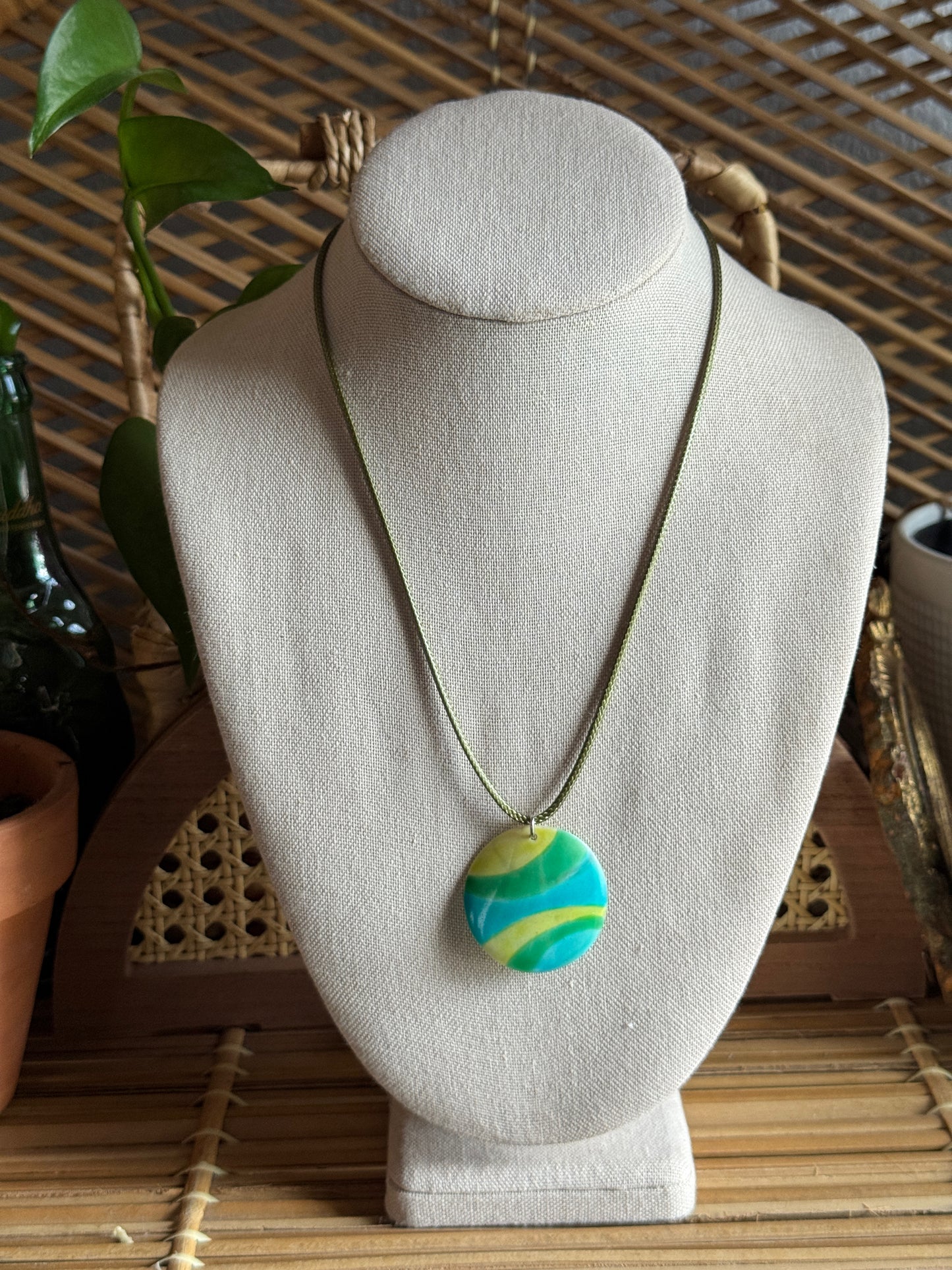 on the shell cord necklace