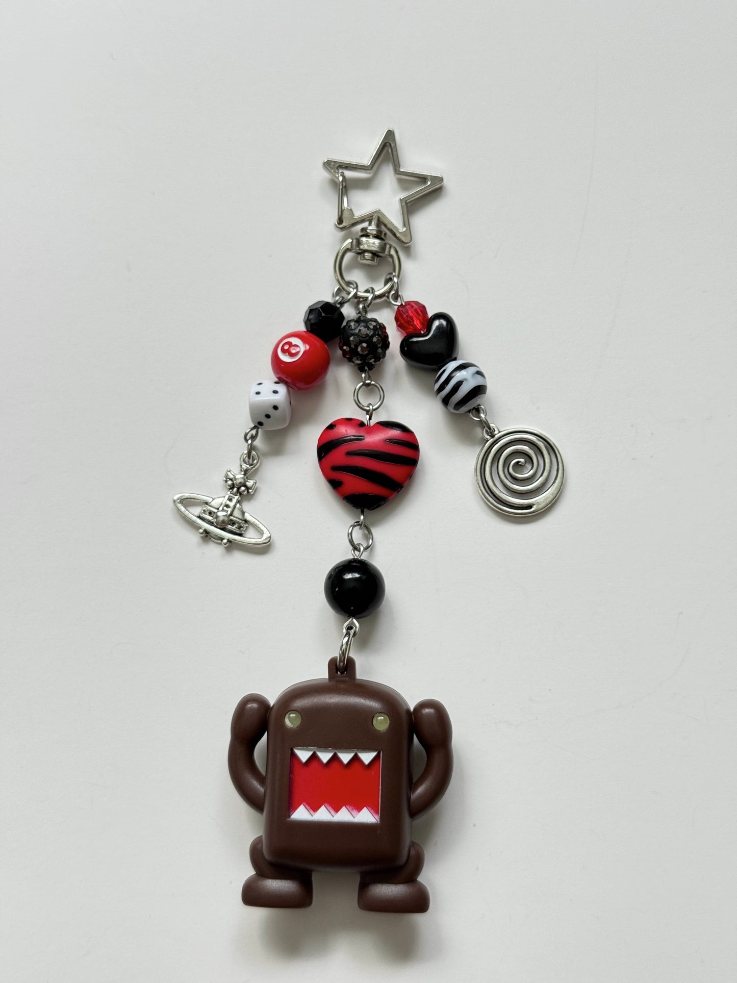 black & red domo keychain