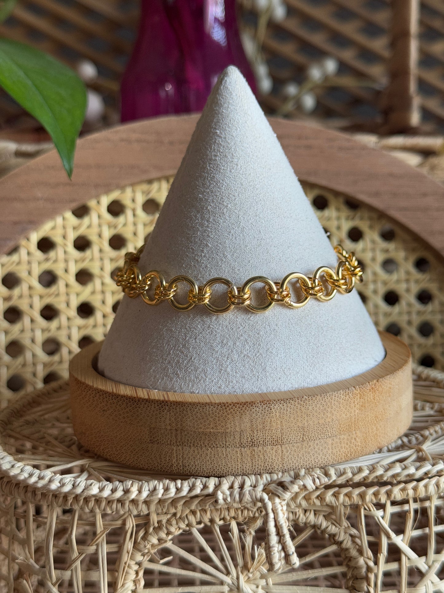 gold chainmaille bracelet