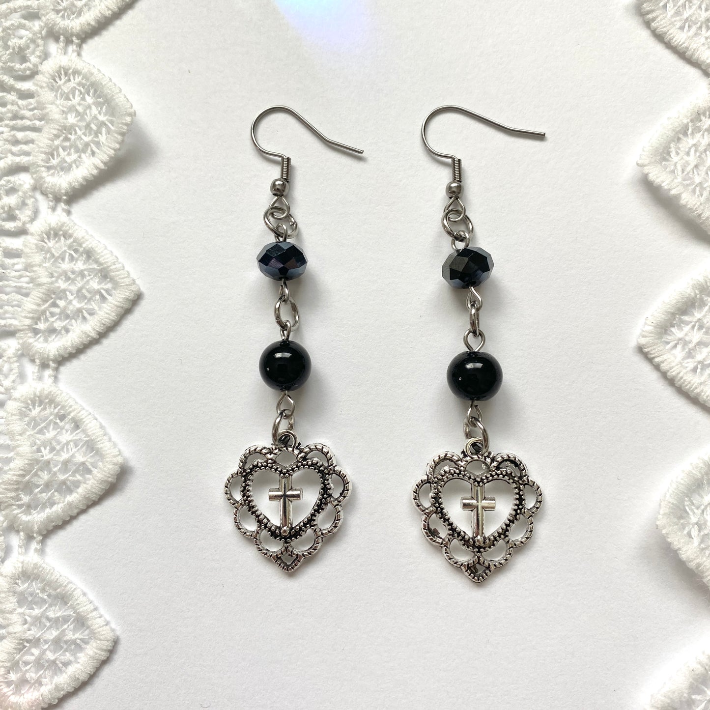 black heart dangles