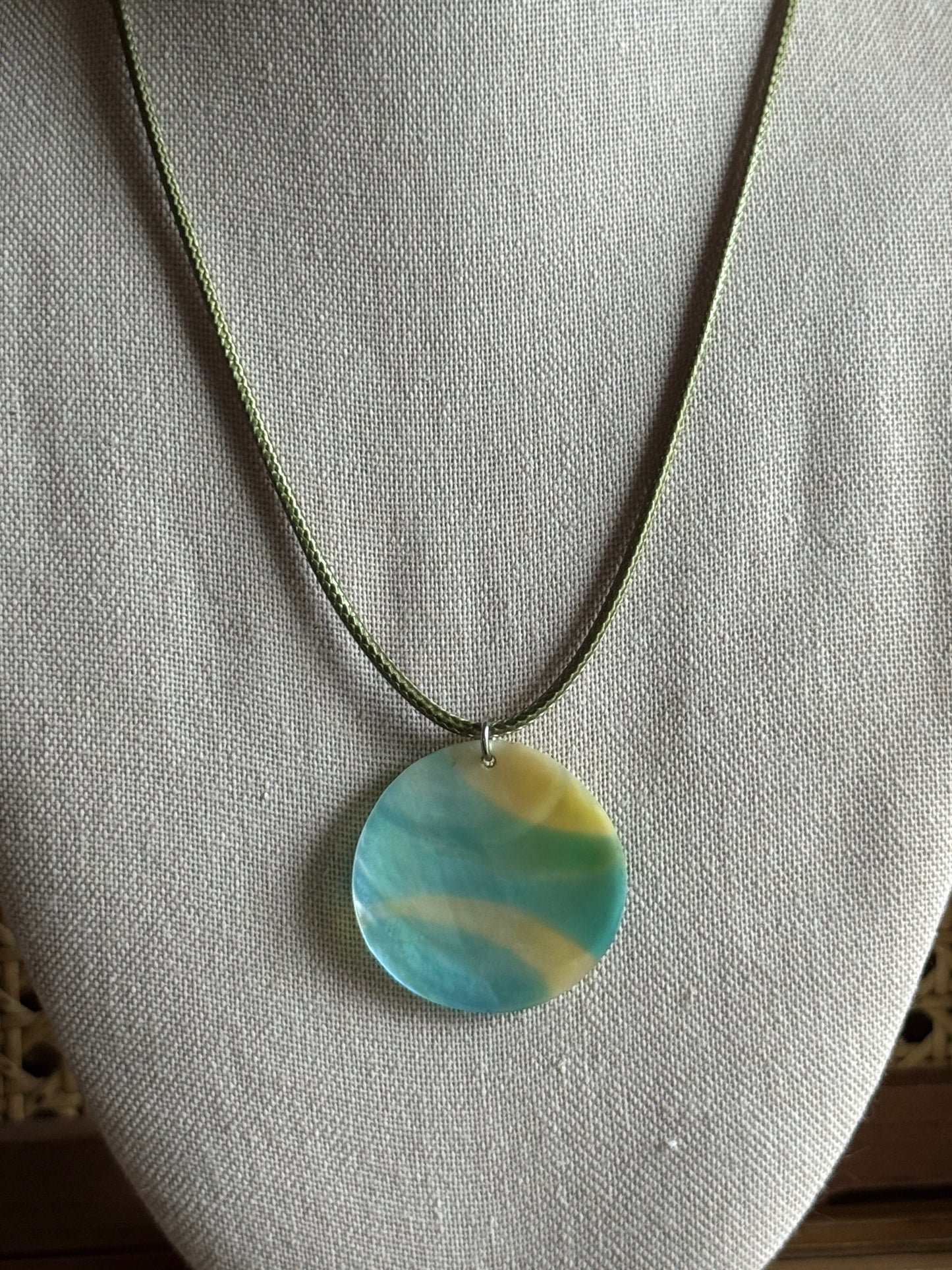 on the shell cord necklace