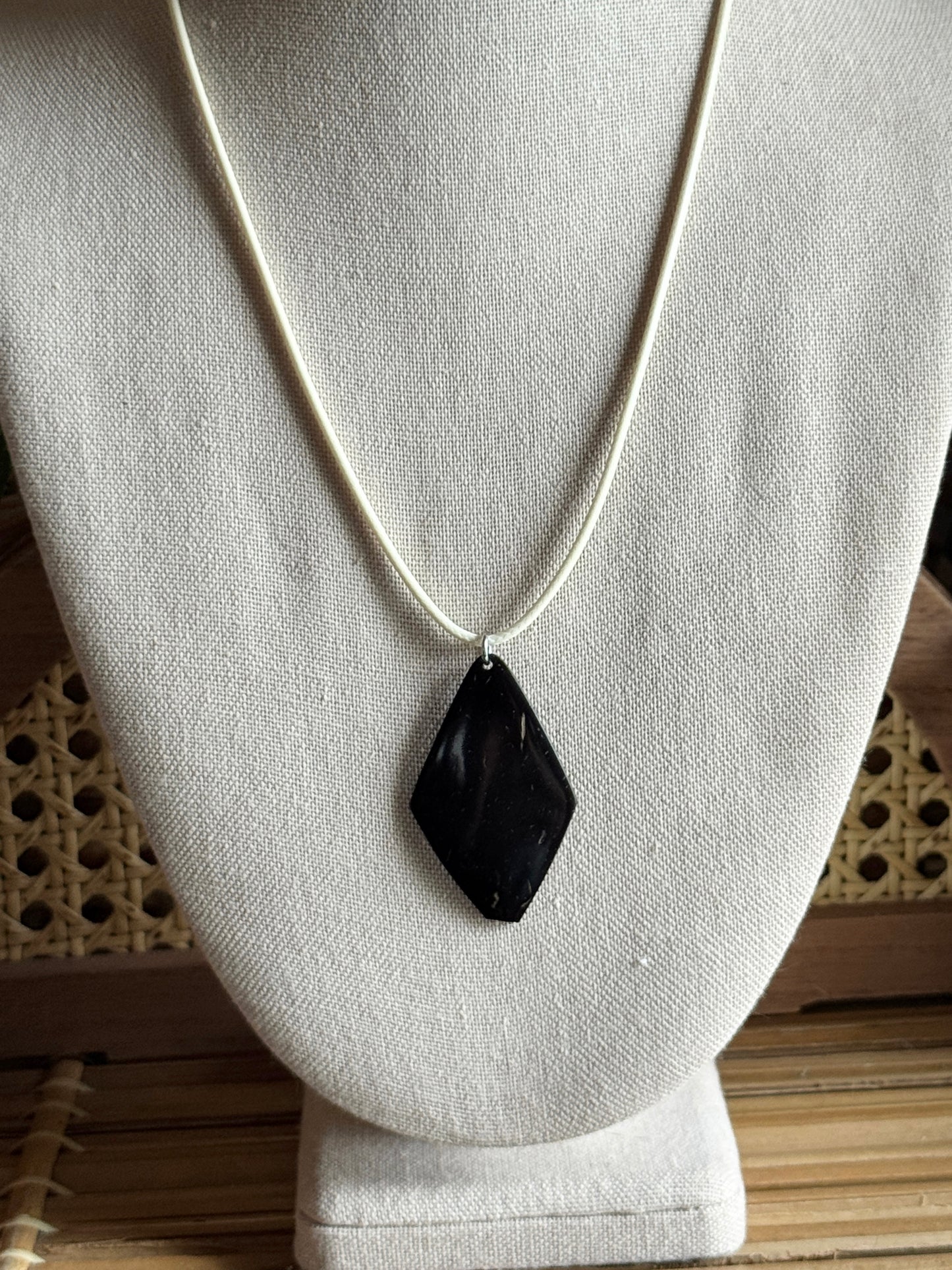 brown shell cord necklace
