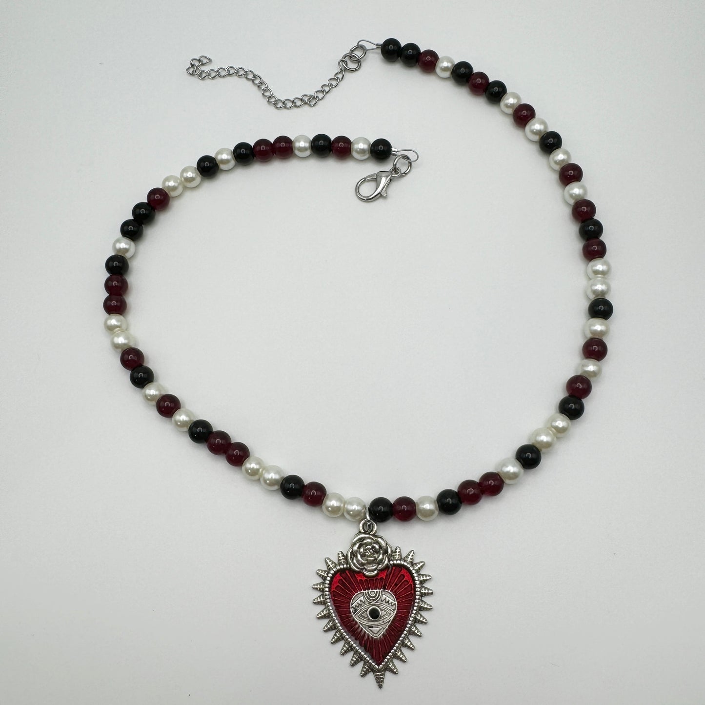 scattered sacred heart necklace