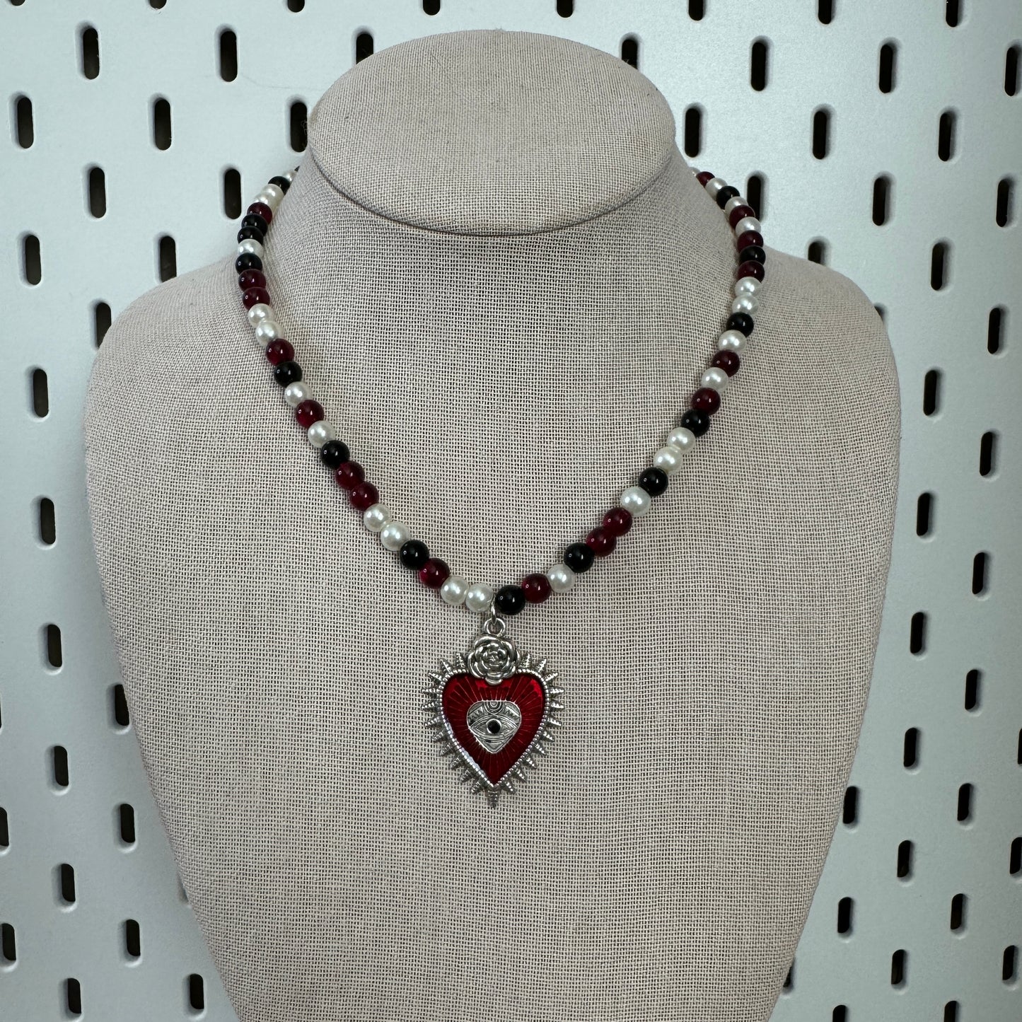 scattered sacred heart necklace