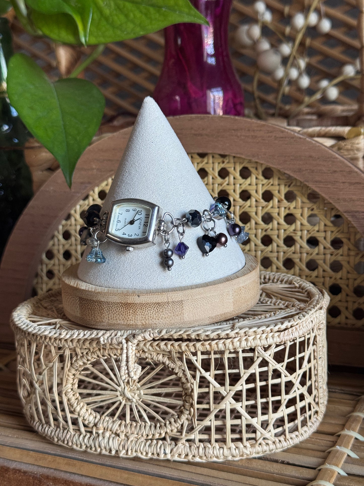 midnight waters watch charm bracelet