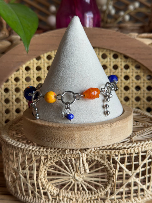 indigo apricot charm bracelet