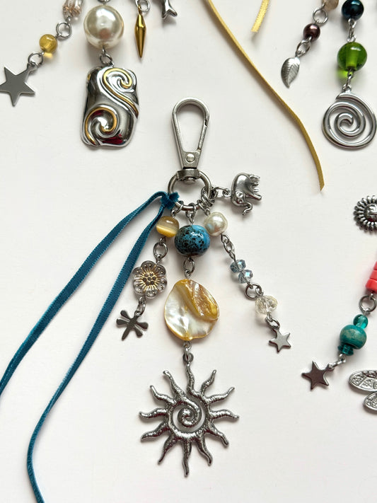 sundial talisman keychain- blue #4