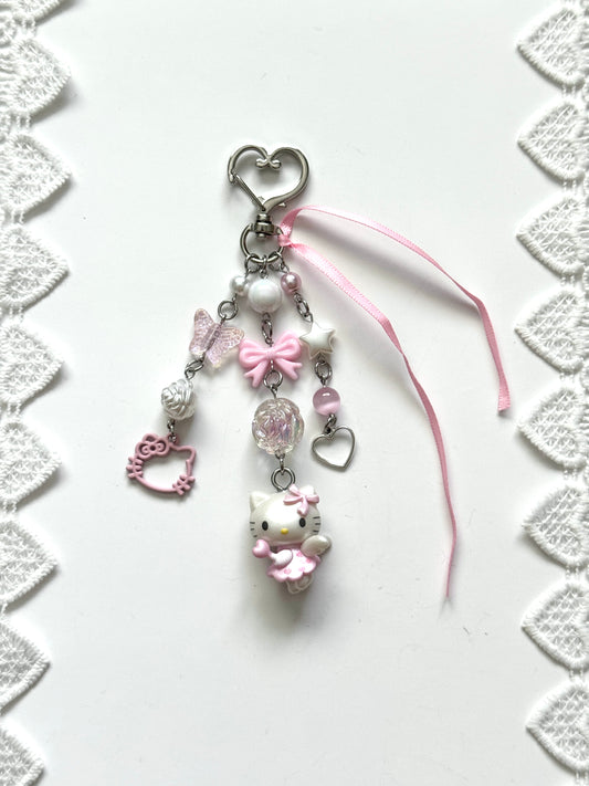 coquette fairy hello kitty keychain