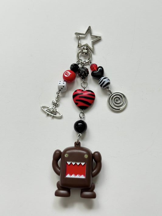 black & red domo keychain