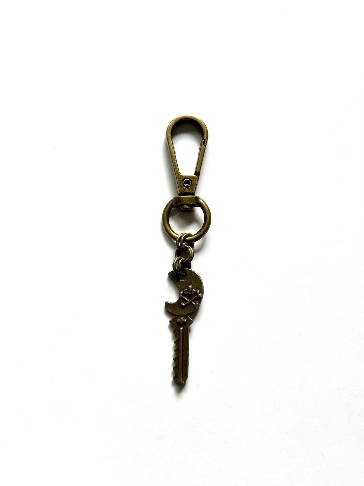 bronze skeleton key bag charm