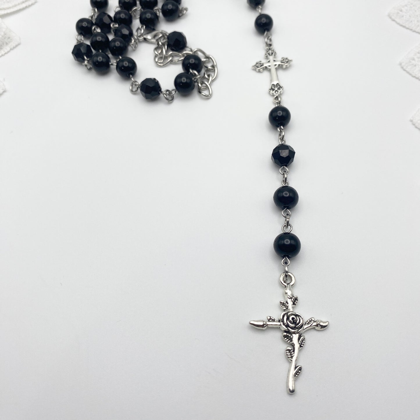 ‘holy trinity II’ rosary necklace