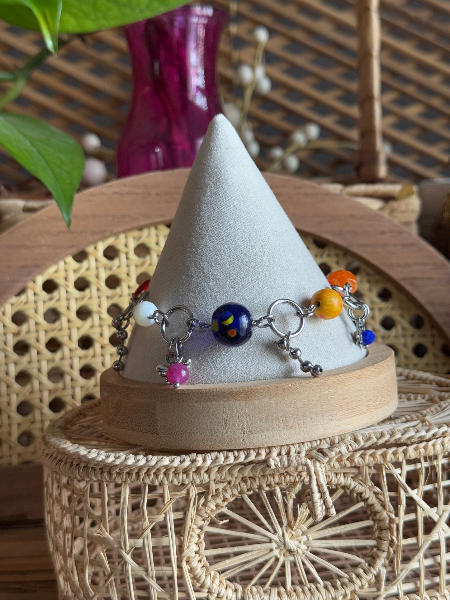 indigo apricot charm bracelet