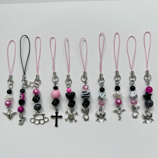 black + pink phone charms!