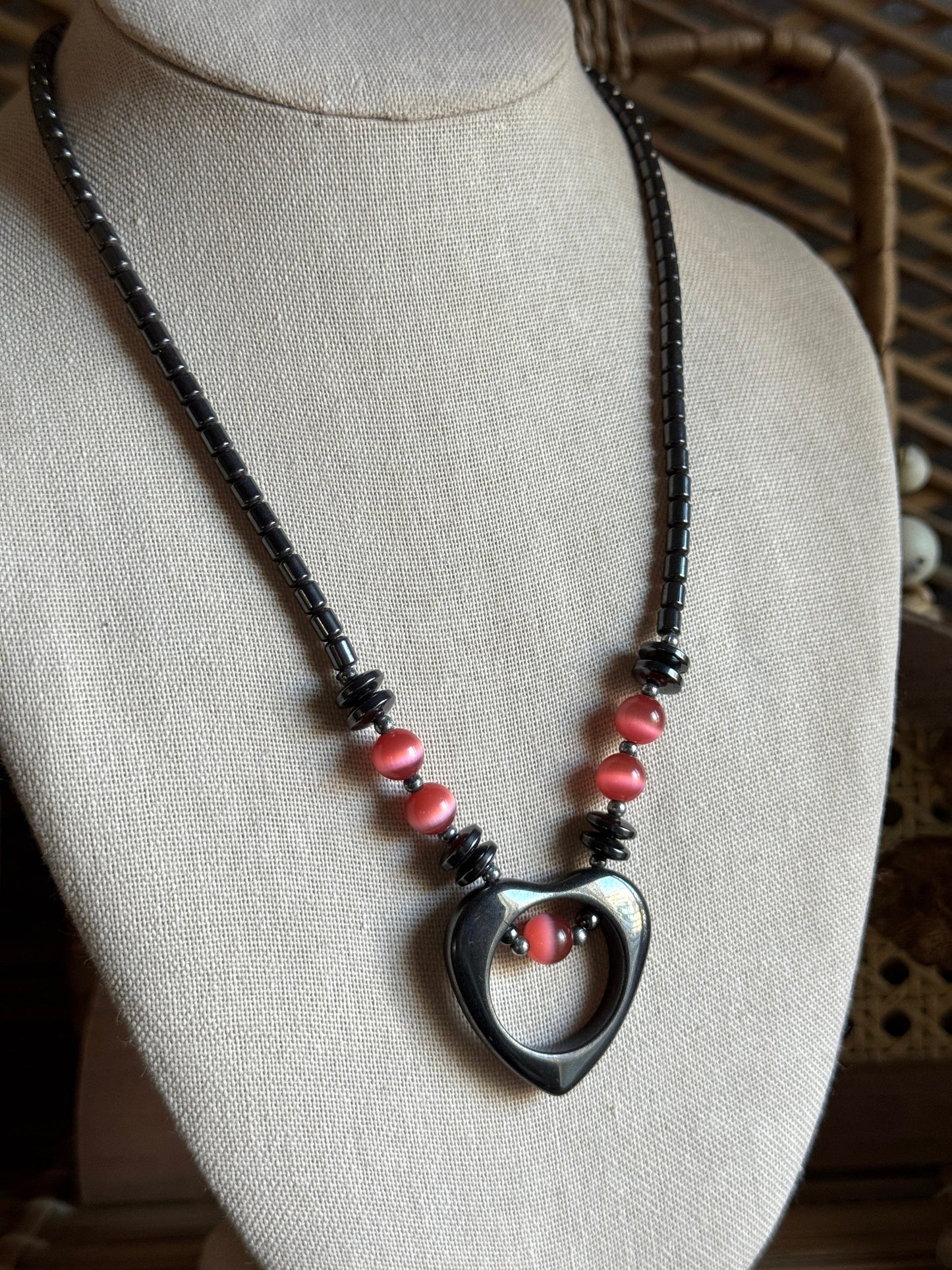 hematite heart necklace