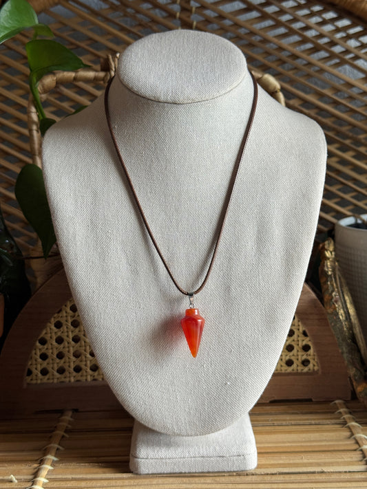 shell stone cord necklace