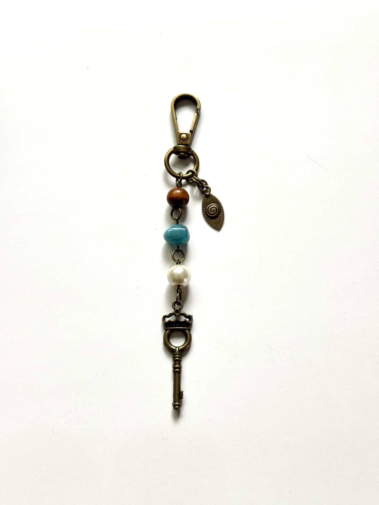 bronze key bag charm