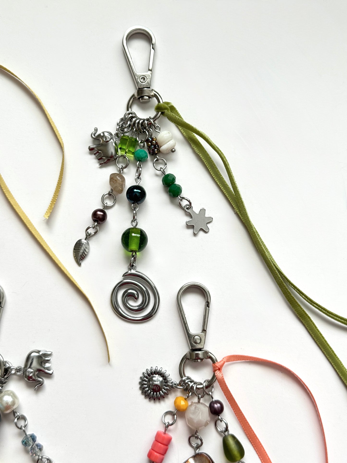 forest swirl talisman keychain- greens #2