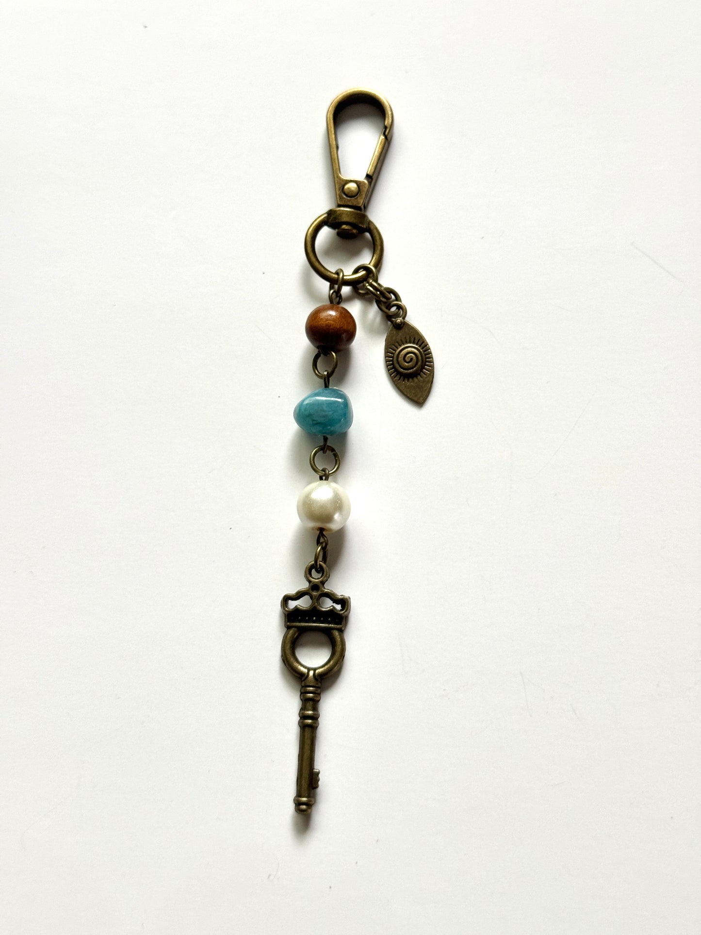 bronze key bag charm