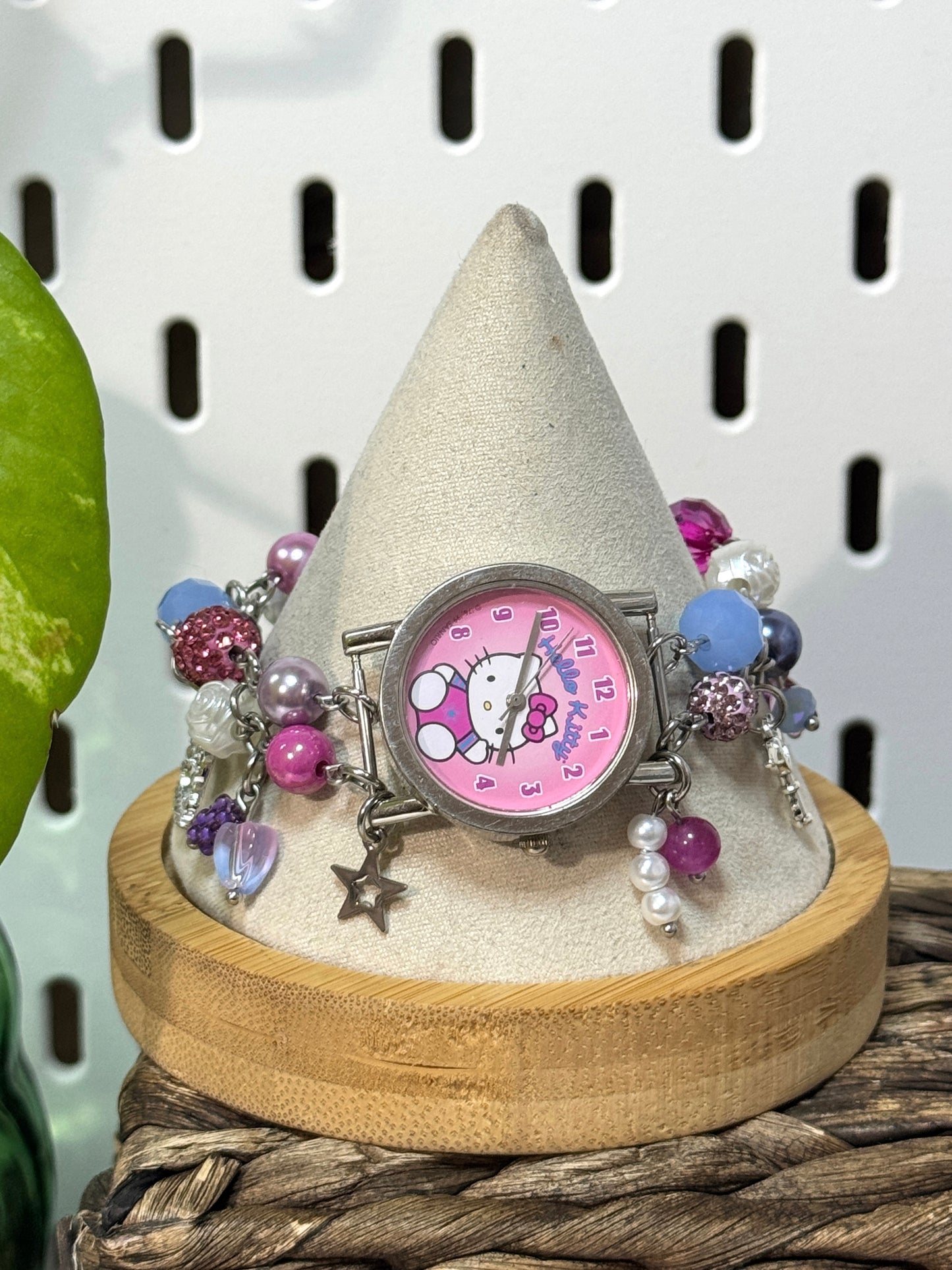 cotton candy kitty watch charm bracelet