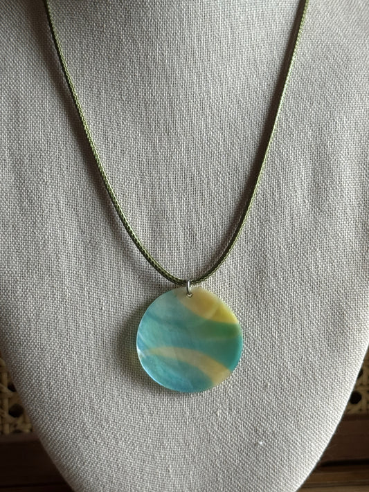 on the shell cord necklace