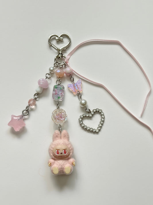 coquette garden labubu keychain2