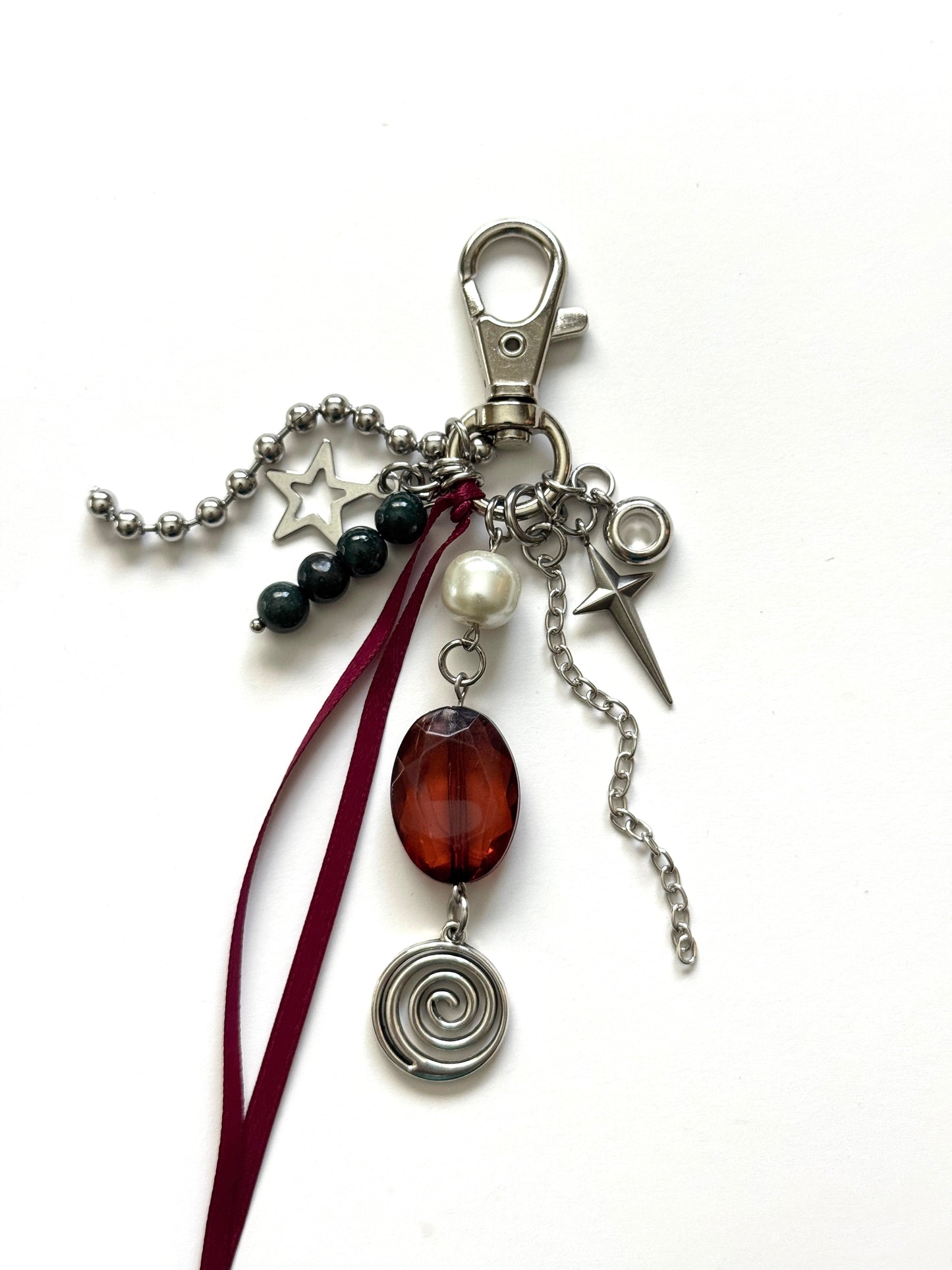 swirl talisman keychain- brown