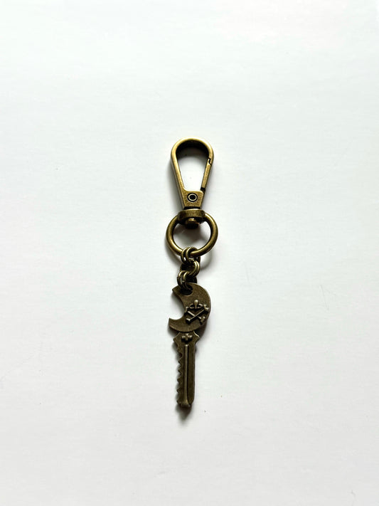 bronze skeleton key bag charm
