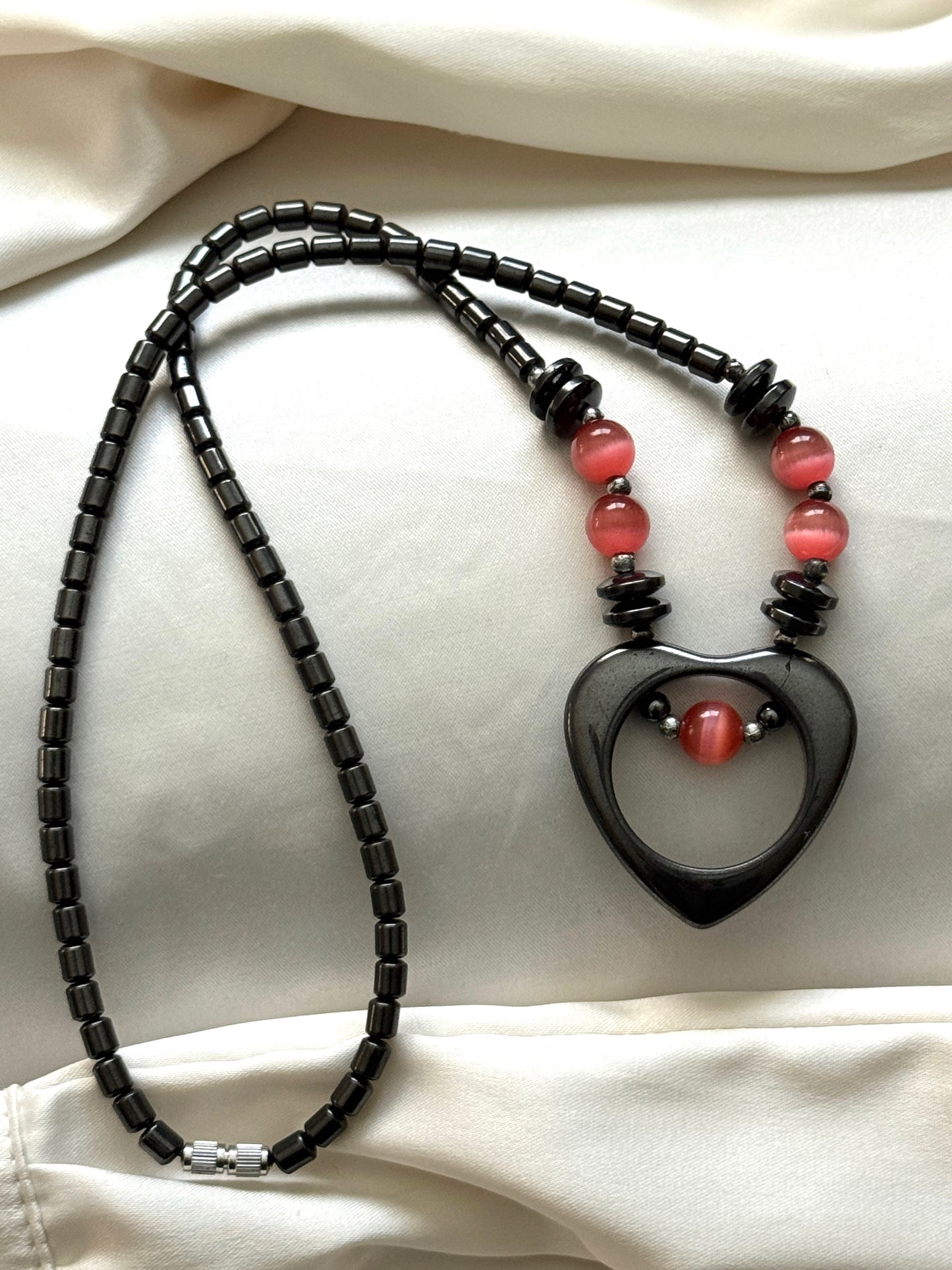 hematite heart necklace