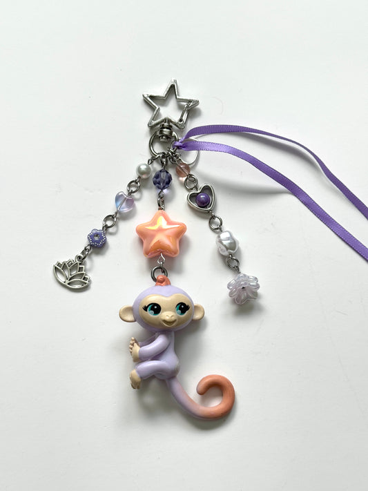 purple & orange fingerling keychain