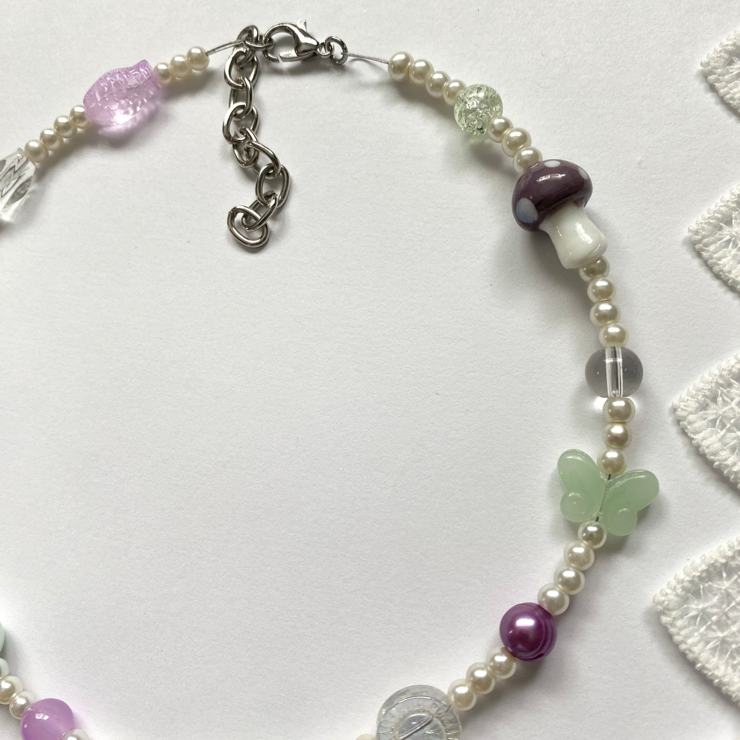 ‘lavender butterfly garden’ necklace